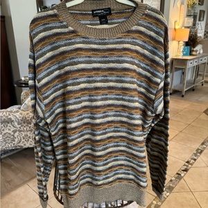 Vtg Sweater Mondo Di Marco 90s Coogi Style Colorful Knit Made Italy Medium 50